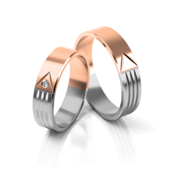 Preview: Stelmach Trauringe Weiss-Gelbgold Pforzheim 043